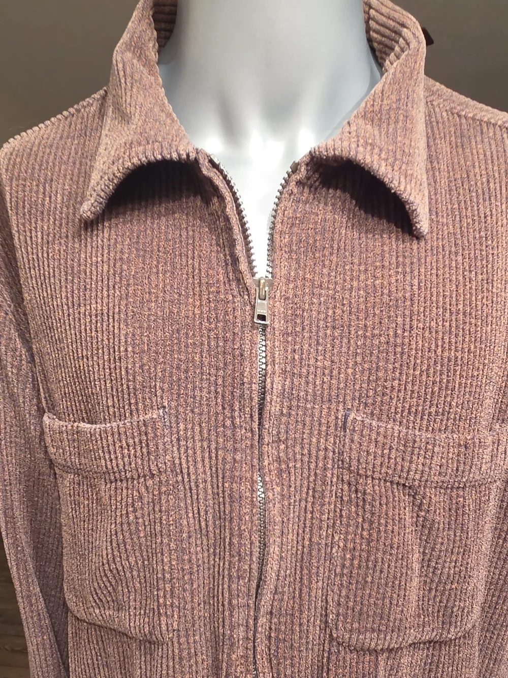 Arizona Jean Company Brown Corduroy Zip-Up Sweater Jacket